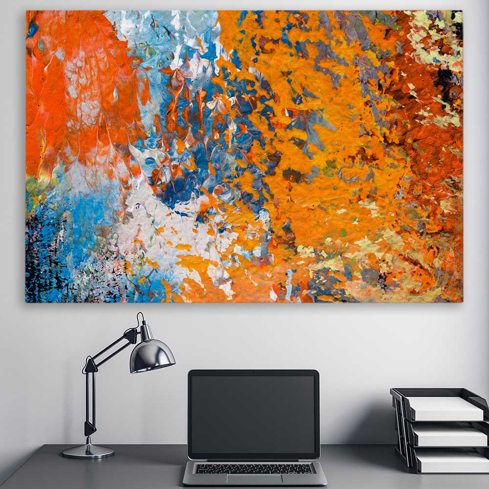 Autumn Colours stretched canvas displayed in a room - part of our high quality canvas abstract wall art collection