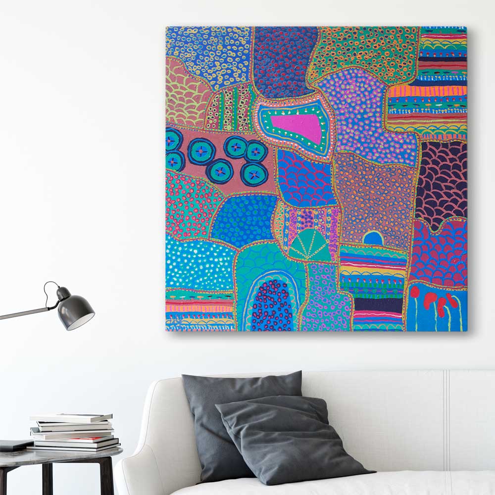 Colour has Life stretched canvas displayed in a room - part of our high quality canvas abstract wall art collection