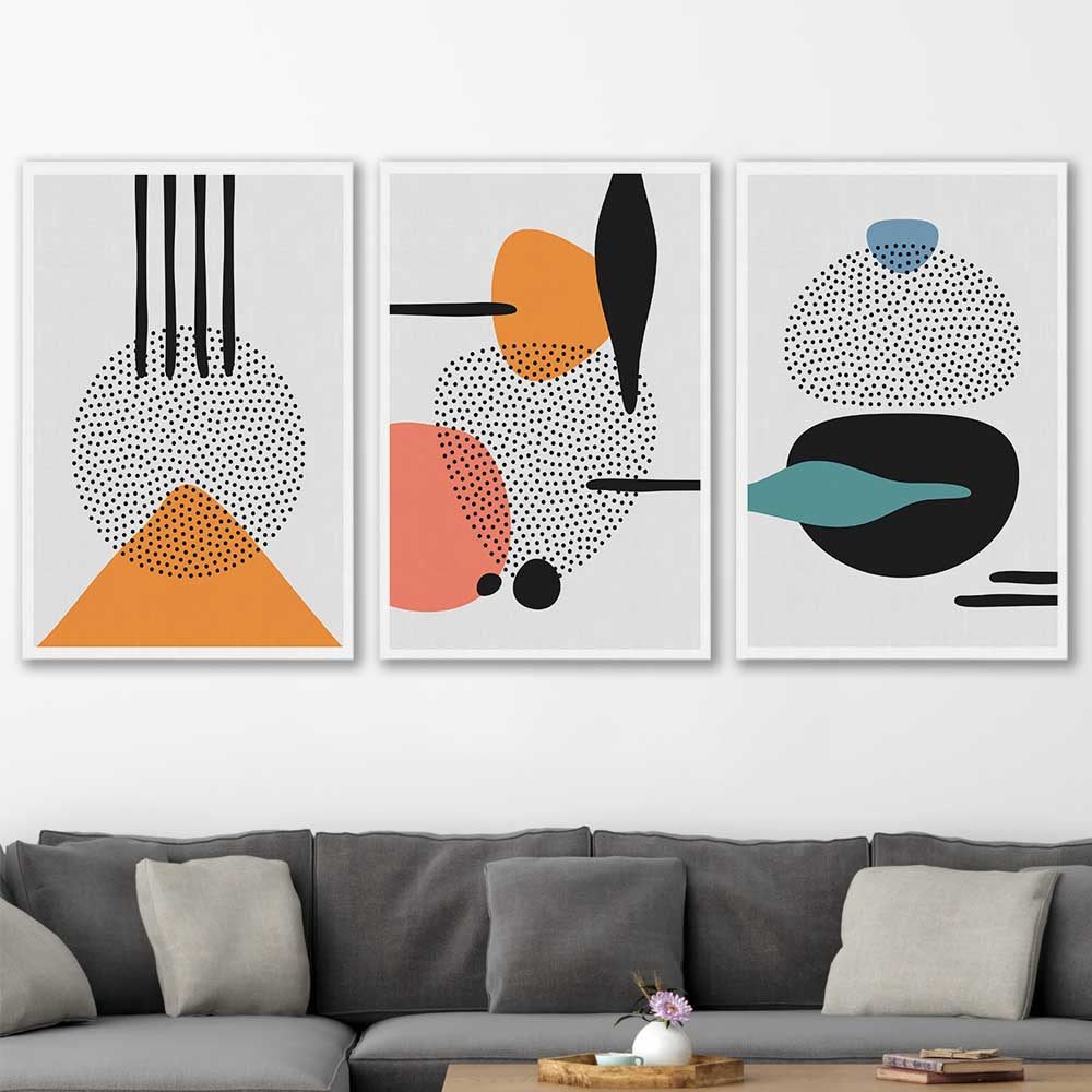 Formations Set stretched canvas displayed in a room - part of our high quality canvas abstract wall art collection