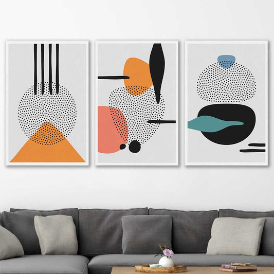 Formations Set stretched canvas displayed in a room - part of our high quality canvas abstract wall art collection