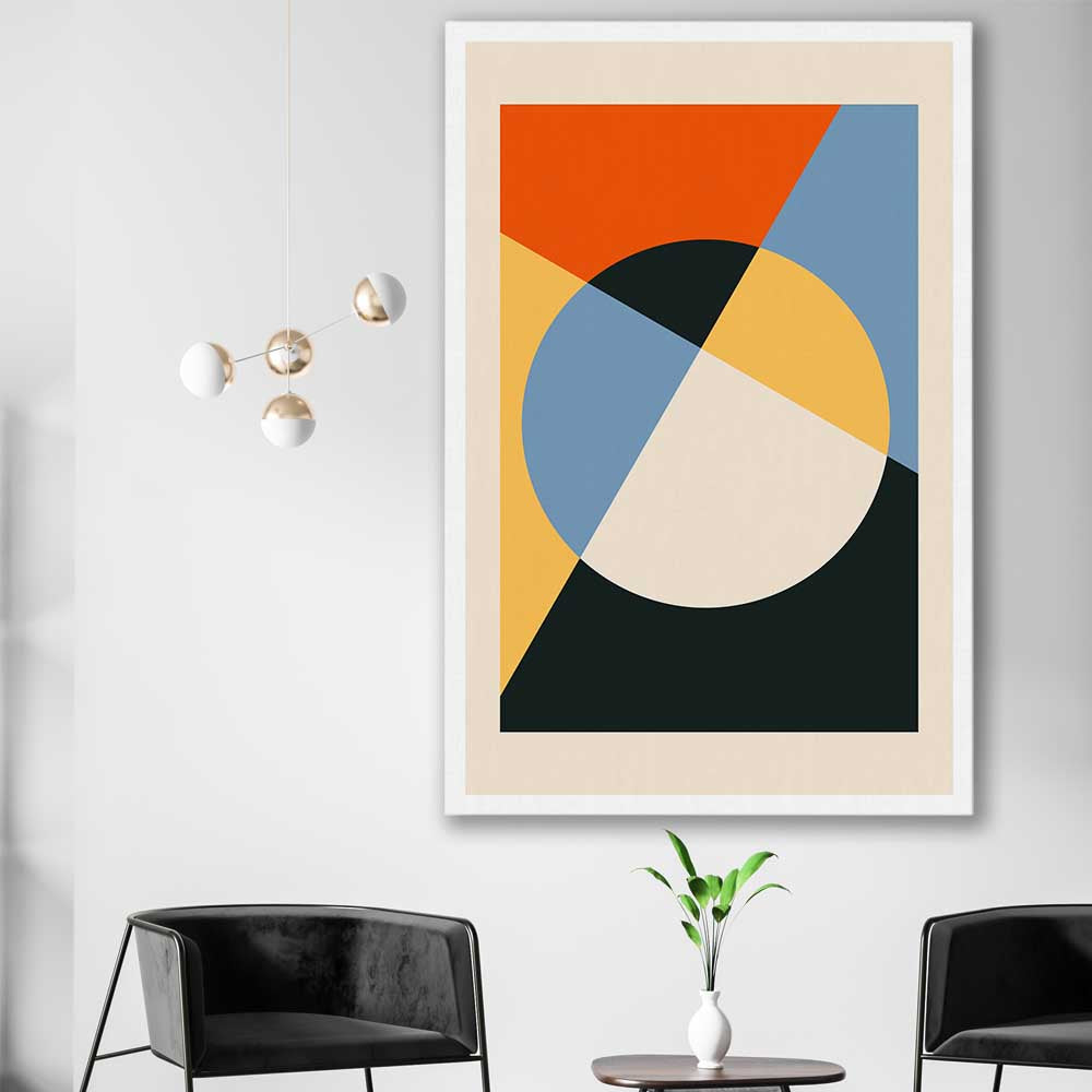 Geometry Burst One stretched canvas displayed in a room - part of our high quality canvas abstract wall art collection