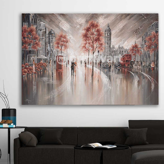 London Luxe stretched canvas displayed in a room - part of our high quality canvas abstract wall art collection