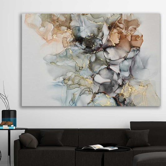 Luxury Waves stretched canvas displayed in a room - part of our high quality canvas abstract wall art collection