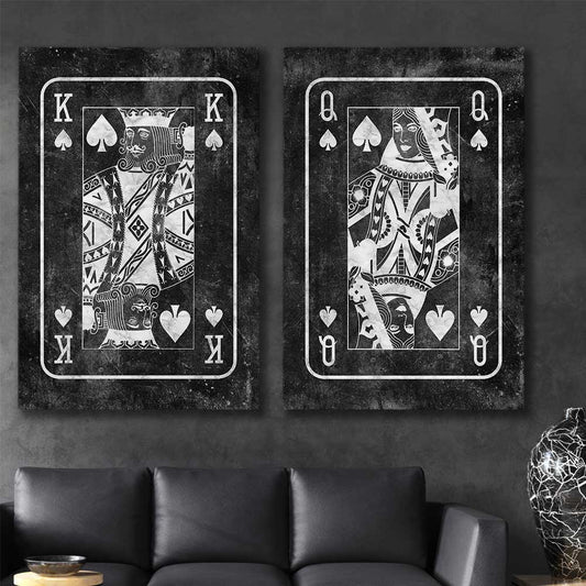Inspirational wall art print of Marble King Pair on a stretched canvas displayed in a room