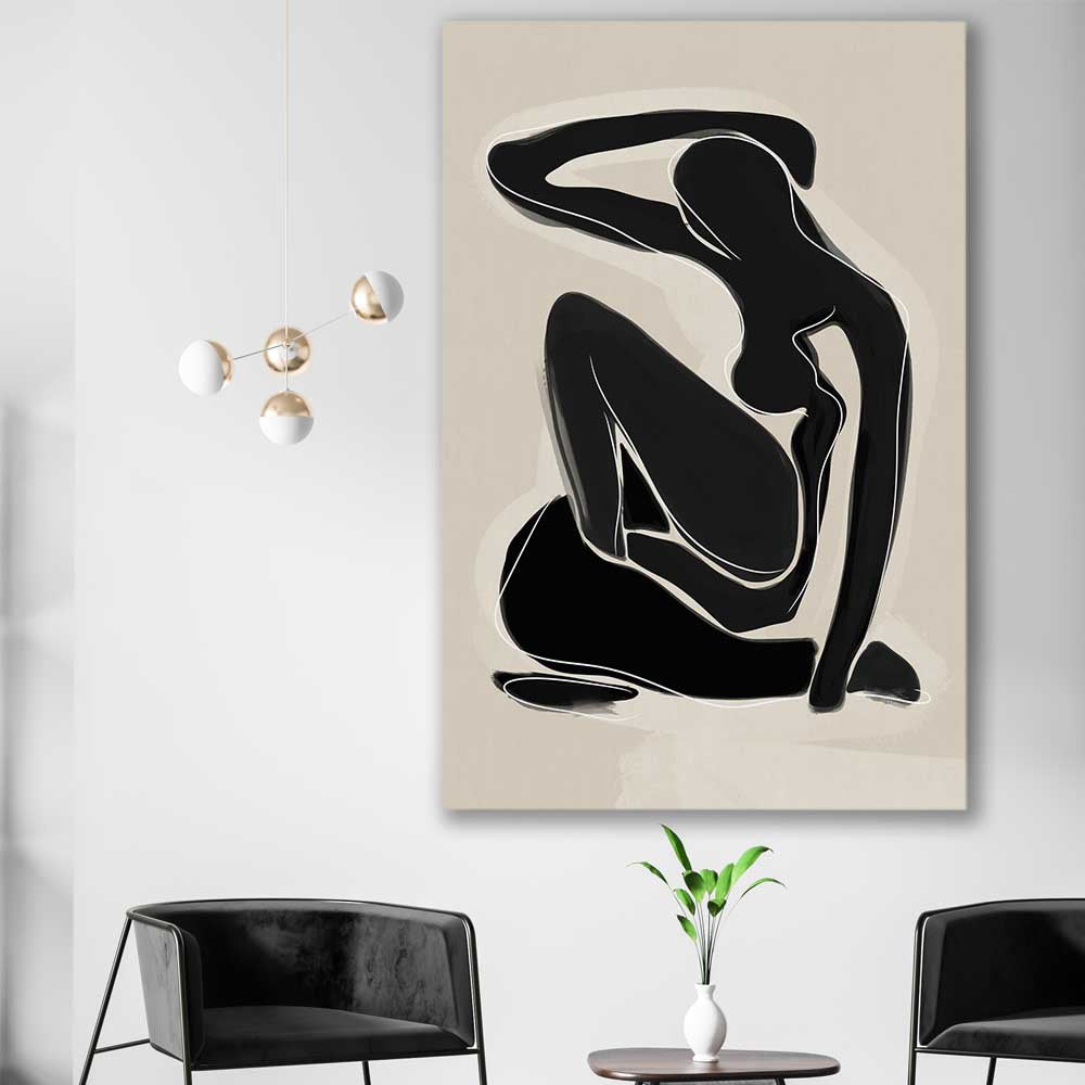 Matisse Shadow Two stretched canvas displayed in a room - part of our high quality canvas abstract wall art collection