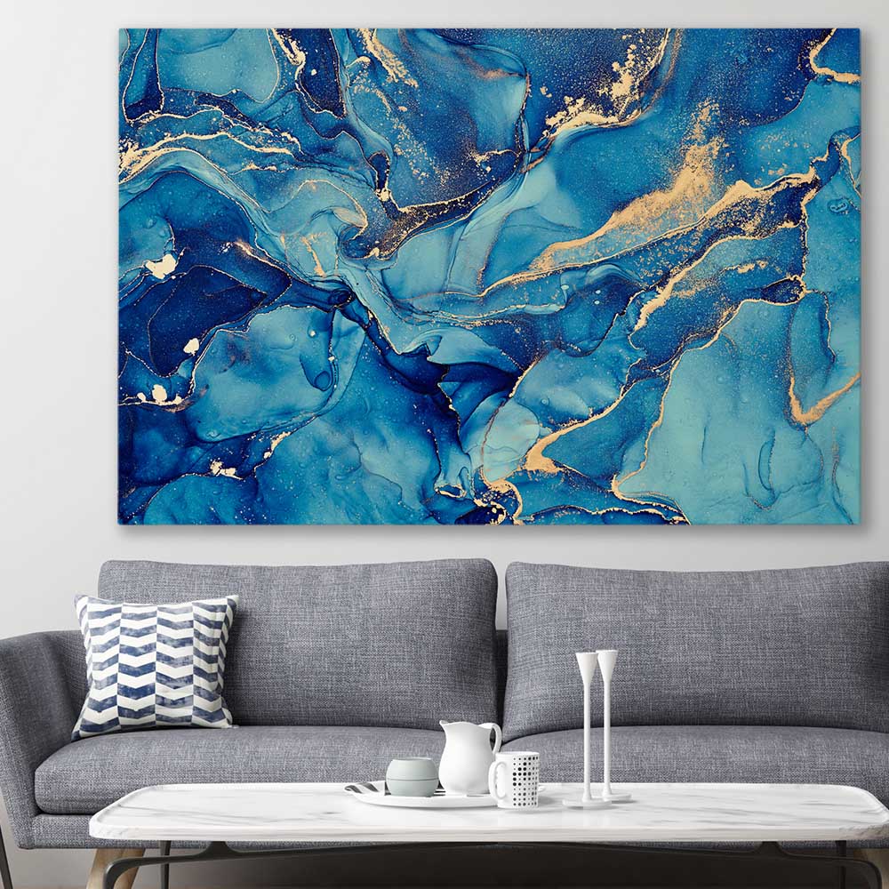 Ocean Dreaming stretched canvas displayed in a room - part of our high quality canvas abstract wall art collection