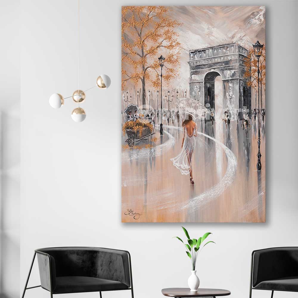 Paris Flair stretched canvas displayed in a room - part of our high quality canvas abstract wall art collection