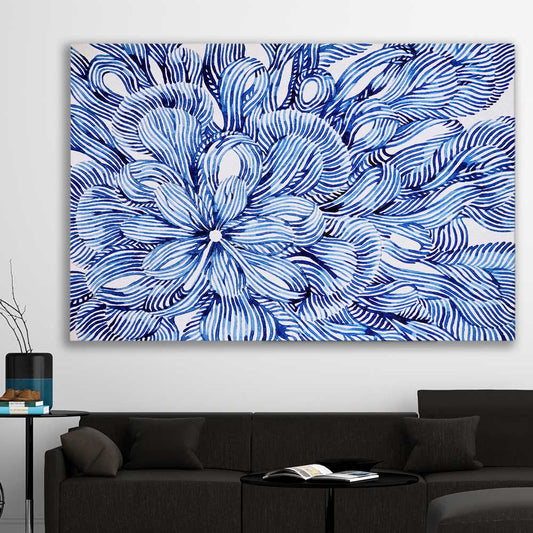 Watercolour Flowers stretched canvas displayed in a room - part of our high quality canvas abstract wall art collection