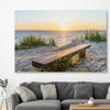 Beach and coastal wall art print of Baltic Sea Sunset on a stretched canvas displayed in a room