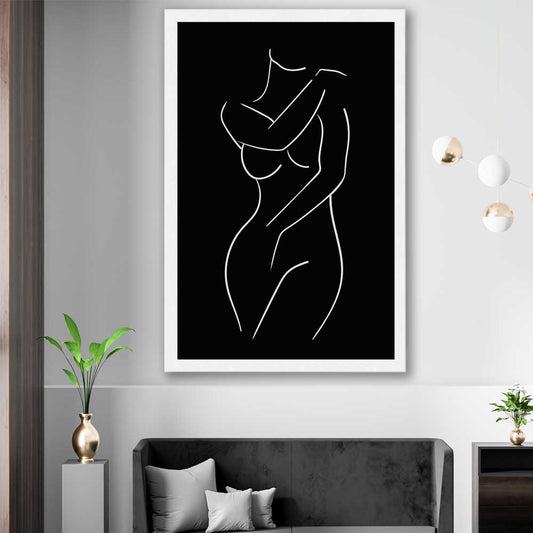Body Pose Invert stretched canvas displayed in a room - part of our high quality fashion canvas wall art and prints collection
