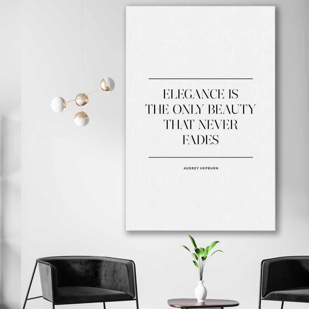 Elegance Beauty stretched canvas displayed in a room - part of our high quality fashion canvas wall art and prints collection