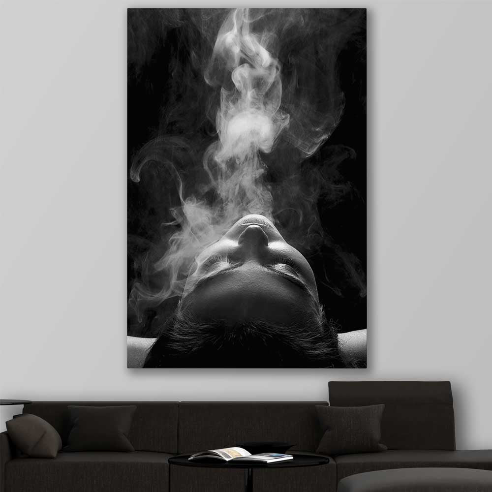 Smoke Haze stretched canvas displayed in a room - part of our high quality fashion canvas wall art and prints collection