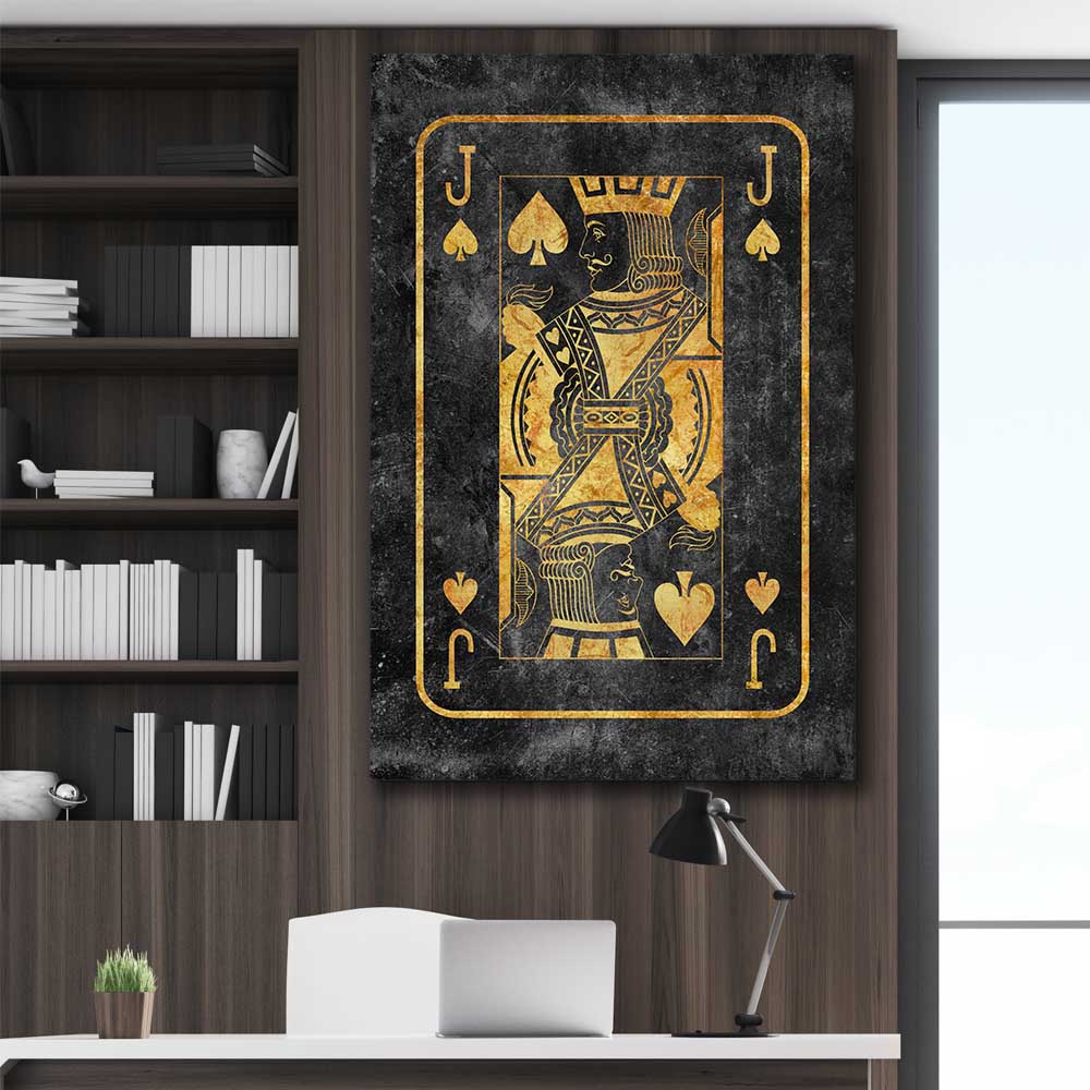 Jack of Spades stretched canvas displayed in a room - part of our high quality fashion canvas wall art and prints collection