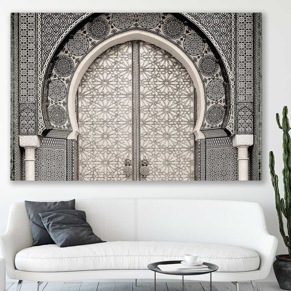 Ancient Morocco stretched canvas displayed in a room is a high quality print in our city skyline, travel prints and maps collection