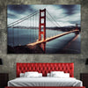 Golden Gate stretched canvas displayed in a room is a high quality print in our city skyline, travel prints and maps collection