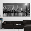 Melbourne Skyline stretched canvas displayed in a room is a high quality print in our city skyline, travel prints and maps collection