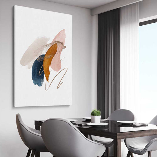 Abstract Strokes Two stretched canvas displayed from an angle in a room - part of our high quality canvas abstract wall art collection