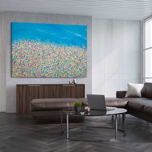 Banks of Atlantics stretched canvas displayed from an angle in a room - part of our high quality canvas abstract wall art collection