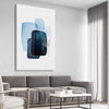 Blue Ivory One stretched canvas displayed from an angle in a room - part of our high quality canvas abstract wall art collection