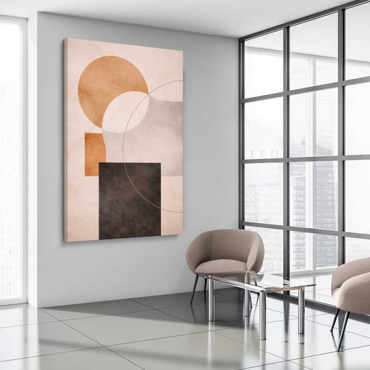 Desert Horizon stretched canvas displayed from an angle in a room - part of our high quality canvas abstract wall art collection