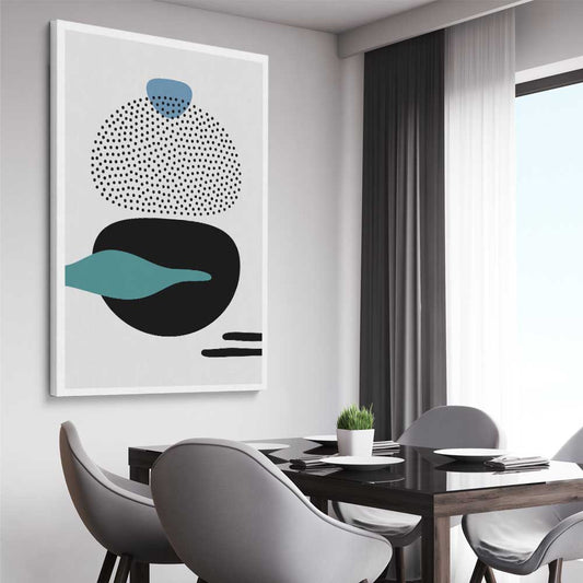 Formations Three stretched canvas displayed from an angle in a room - part of our high quality canvas abstract wall art collection