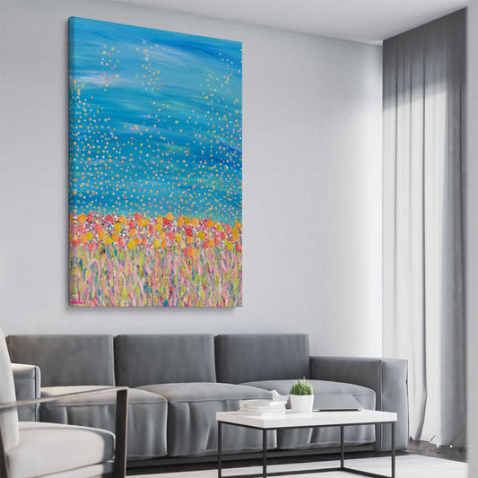 Freedom stretched canvas displayed from an angle in a room - part of our high quality canvas abstract wall art collection