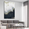 Golden Grey stretched canvas displayed from an angle in a room - part of our high quality canvas abstract wall art collection