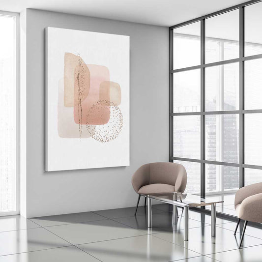 Light Geometric stretched canvas displayed from an angle in a room - part of our high quality canvas abstract wall art collection