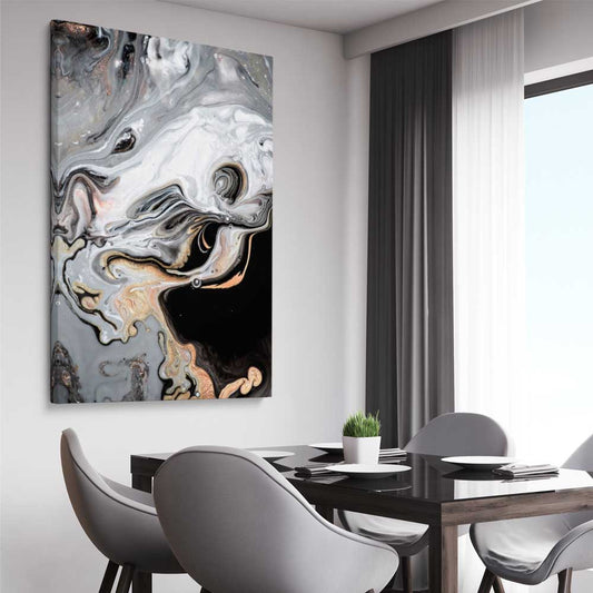 Mesmerizing Tones stretched canvas displayed from an angle in a room - part of our high quality canvas abstract wall art collection
