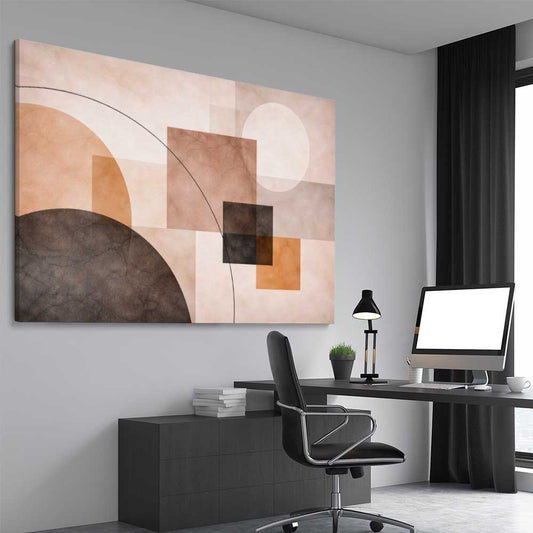 Modern Earthscape stretched canvas displayed from an angle in a room - part of our high quality canvas abstract wall art collection