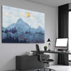 Mountain Silhouette stretched canvas displayed from an angle in a room - part of our high quality canvas abstract wall art collection