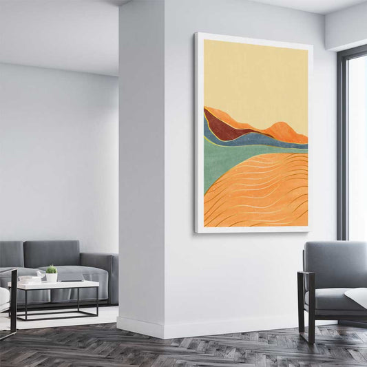 Nature Waves Three stretched canvas displayed from an angle in a room - part of our high quality canvas abstract wall art collection
