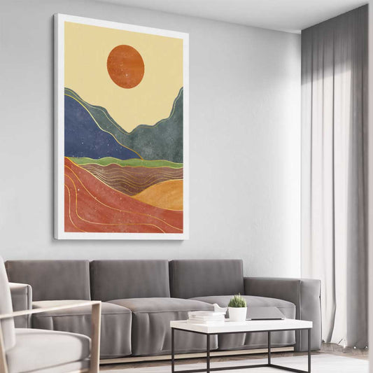 Nature Waves Two stretched canvas displayed from an angle in a room - part of our high quality canvas abstract wall art collection