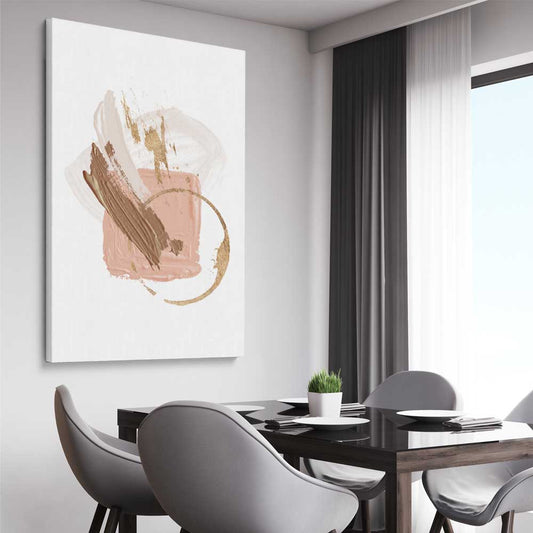 Neutral Strokes Two stretched canvas displayed from an angle in a room - part of our high quality canvas abstract wall art collection