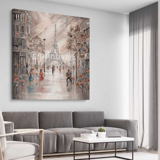 Sweet Tea Blossoms stretched canvas displayed from an angle in a room - part of our high quality canvas abstract wall art collection