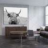 Animal wall art and canvas prints of Highland Hills on a stretched canvas displayed from an angle in a room