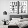 Angel Love Pair stretched canvas displayed from an angle in a room - part of our high quality fashion canvas wall art and prints collection