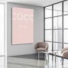 Coco Fashion Pink stretched canvas displayed from an angle in a room - part of our high quality fashion canvas wall art and prints collection