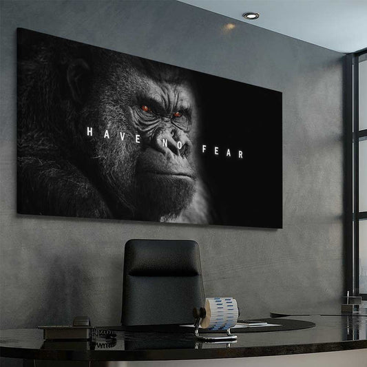 Have No Fear stretched canvas displayed from an angle in a room - part of our high quality fashion canvas wall art and prints collection
