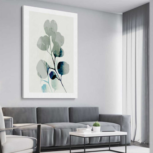 Floral print of Floral Texture One on a stretched canvas displayed from an angle in a room