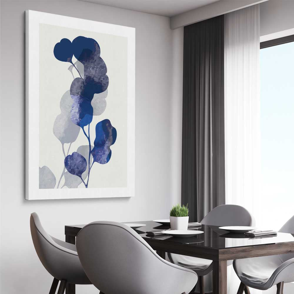 Floral print of Floral Texture Three on a stretched canvas displayed from an angle in a room