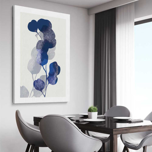 Floral print of Floral Texture Three on a stretched canvas displayed from an angle in a room