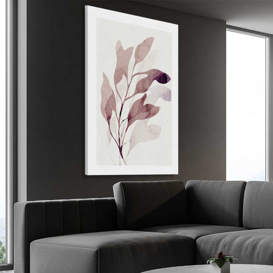 Floral print of Floral Texture Two on a stretched canvas displayed from an angle in a room