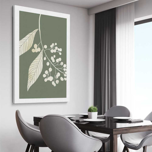 Floral print of Vintage Floral One on a stretched canvas displayed from an angle in a room