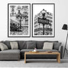 Paris Bicycle Pair stretched canvas displayed from an angle in a room is a high quality print in our city skyline, travel prints and maps collection