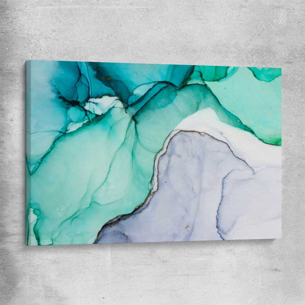 Aqua Blue stretched canvas - part of our high quality canvas abstract wall art collection