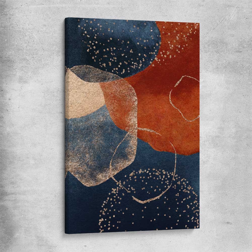 Beige Navy One stretched canvas - part of our high quality canvas abstract wall art collection