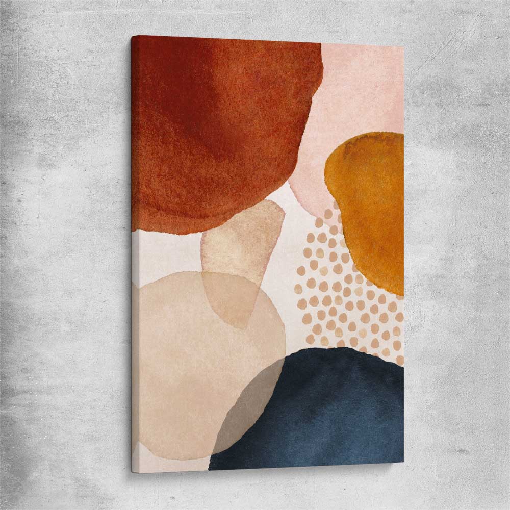 Beige Navy Three stretched canvas - part of our high quality canvas abstract wall art collection
