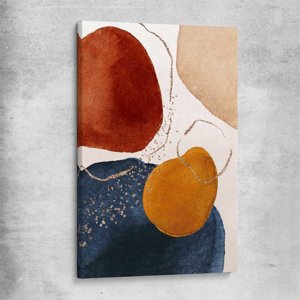 Beige Navy Two stretched canvas - part of our high quality canvas abstract wall art collection