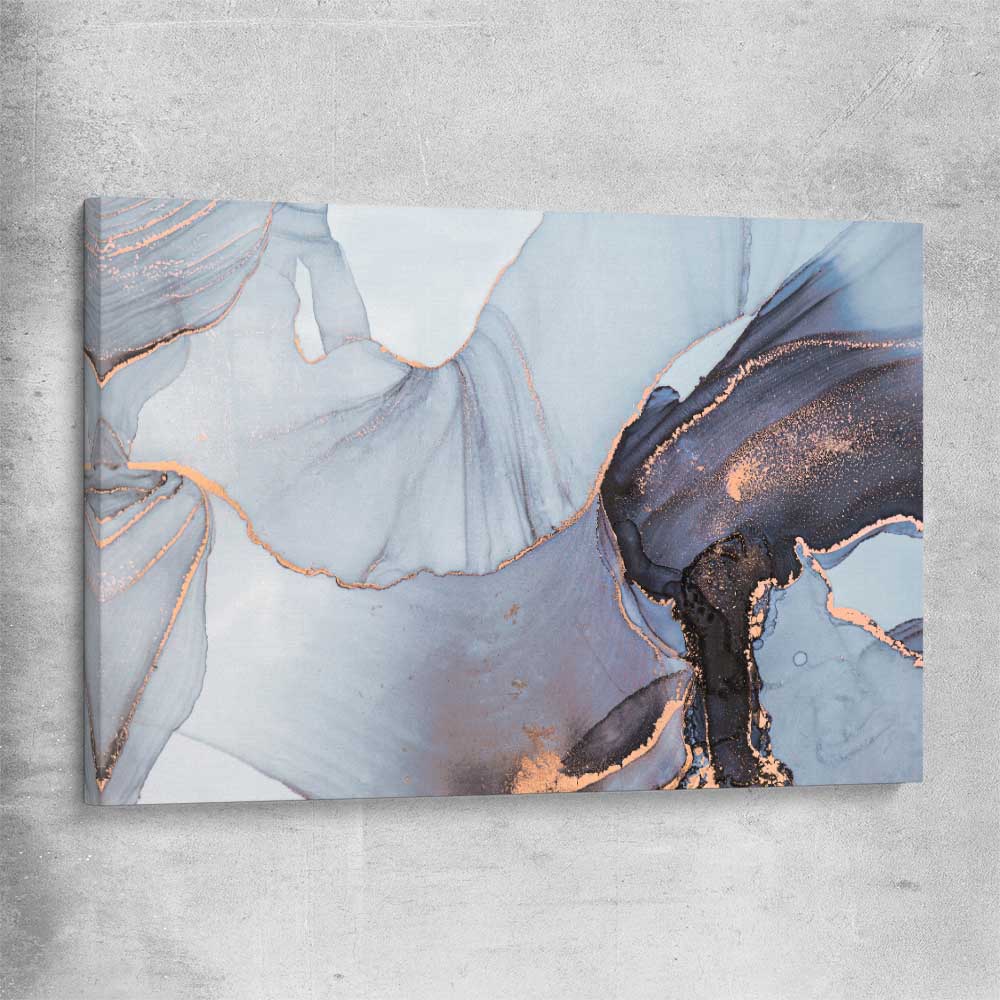 Blue Grains stretched canvas - part of our high quality canvas abstract wall art collection
